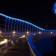 Picture Of Neon Lit Bridge In Dubai