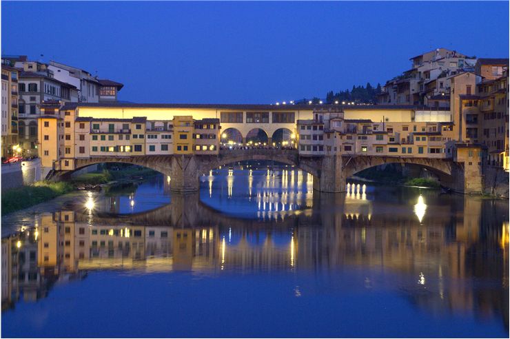 Picture Of The Italian Old Bridge Ponte Vecchio In Florence